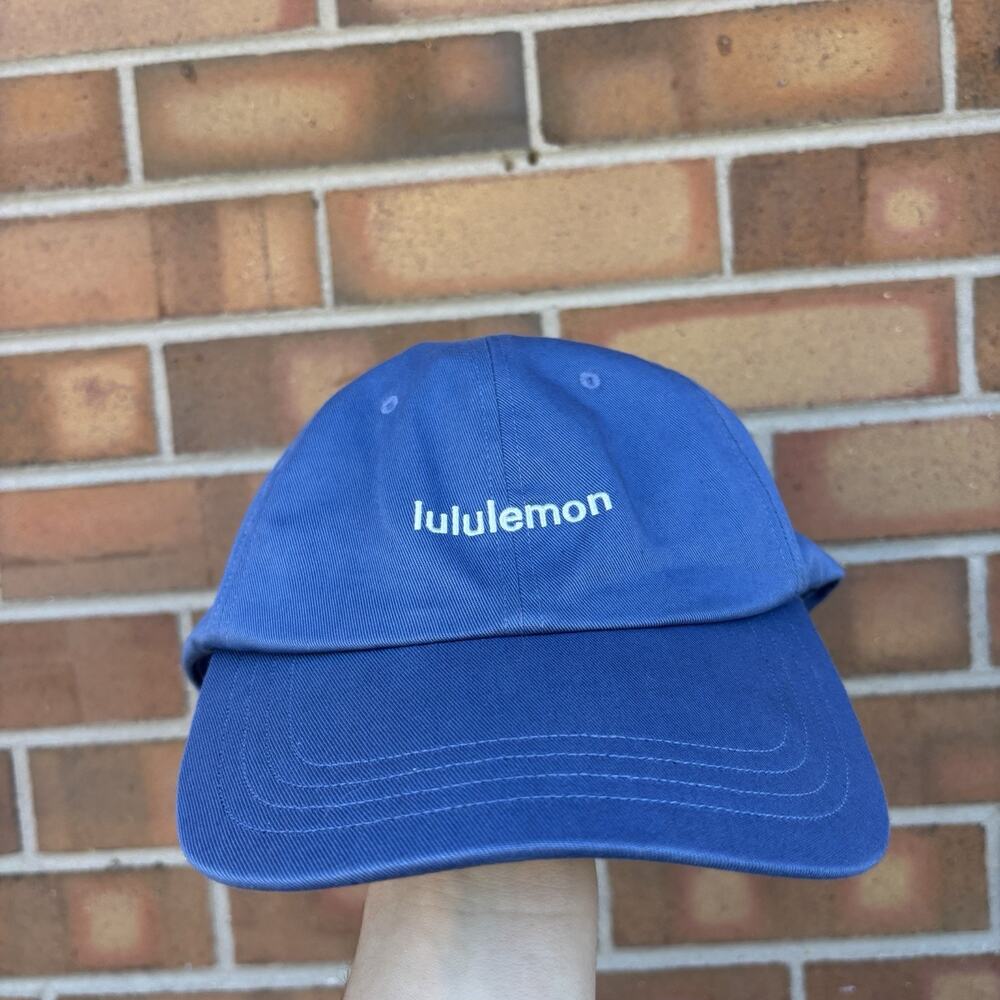 Lululemon Unisex Classic Baseball Cap Embroidery Wordmark Logo Blue Sz S/M